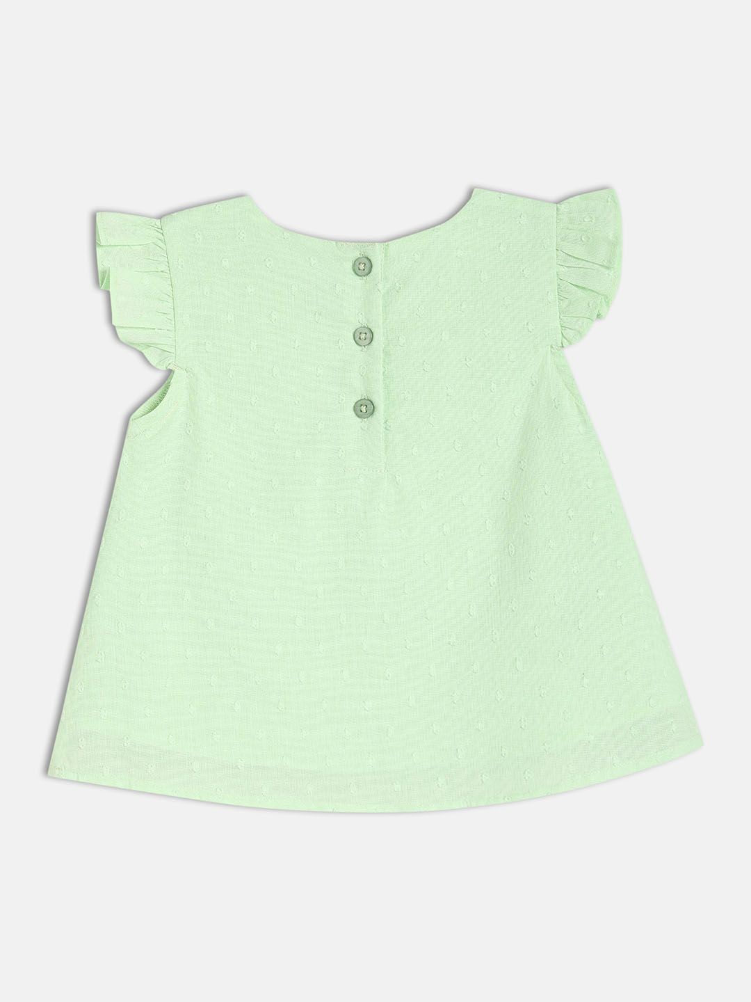 

MINI KLUB Girls Cap Sleeves Cotton Top, Green