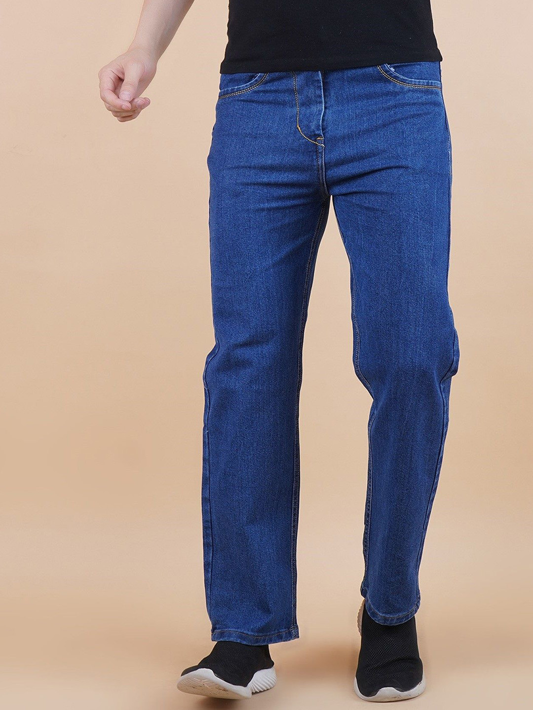 

COMFITS Men Classic Low Distress Jeans, Blue