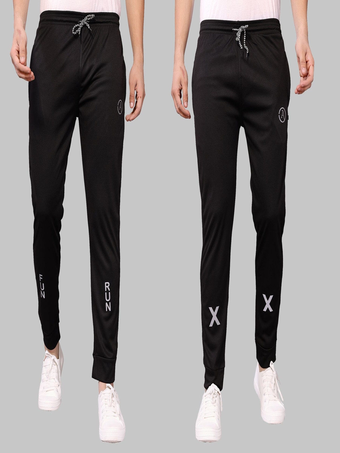 

Moda Rapido Pack Of 2 Mid-Rise Joggers, Black