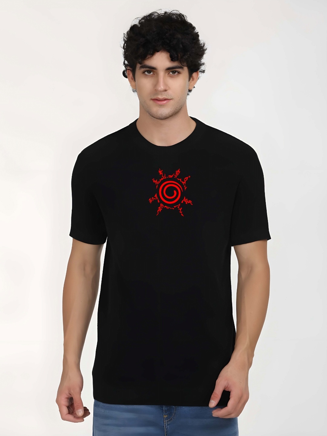 

BOWLIFESTYLE Men Pure Cotton T-shirt, Black