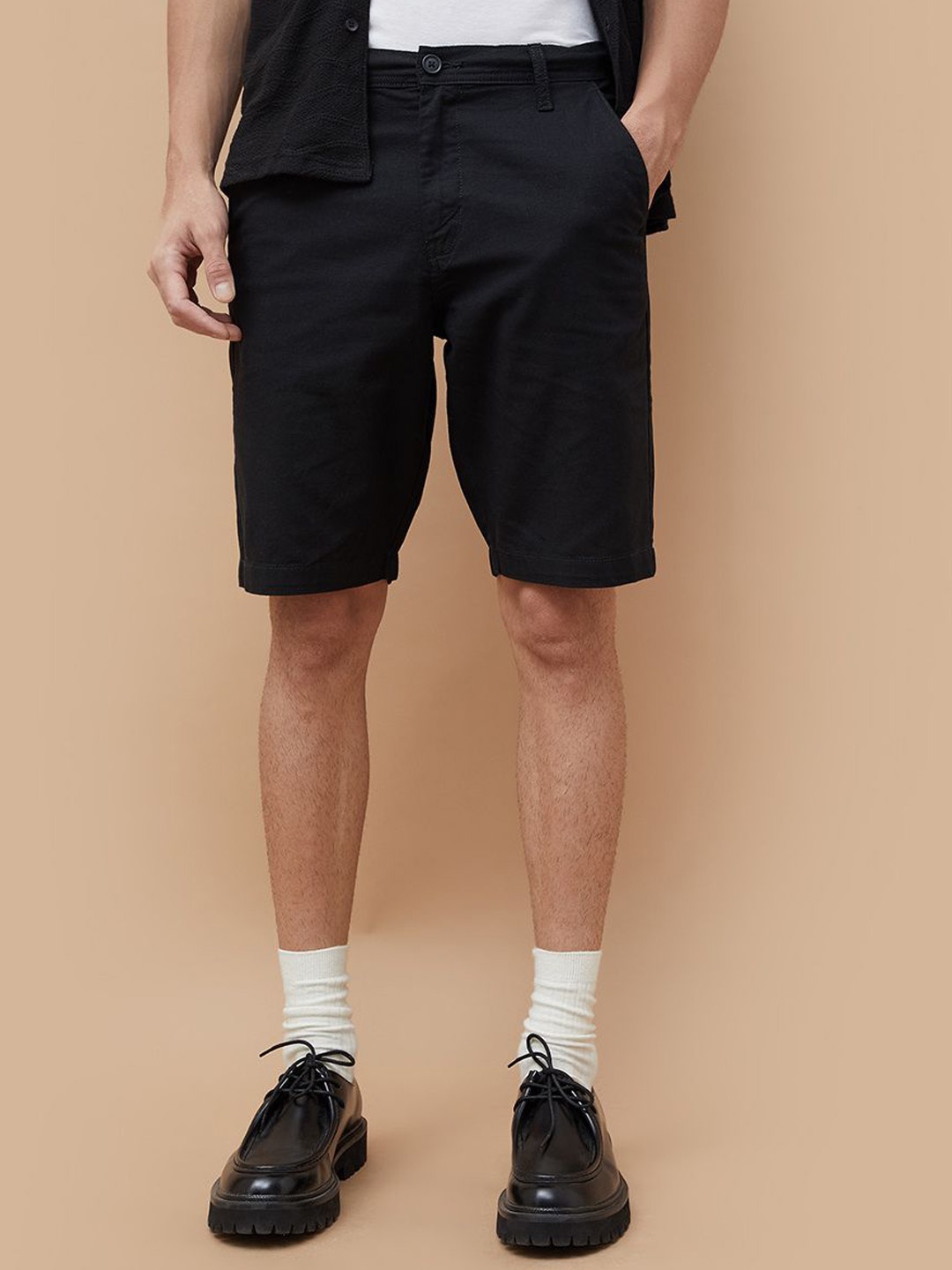 

Fame Forever by Lifestyle Men Mid-Rise Cotton Regular Shorts, Black