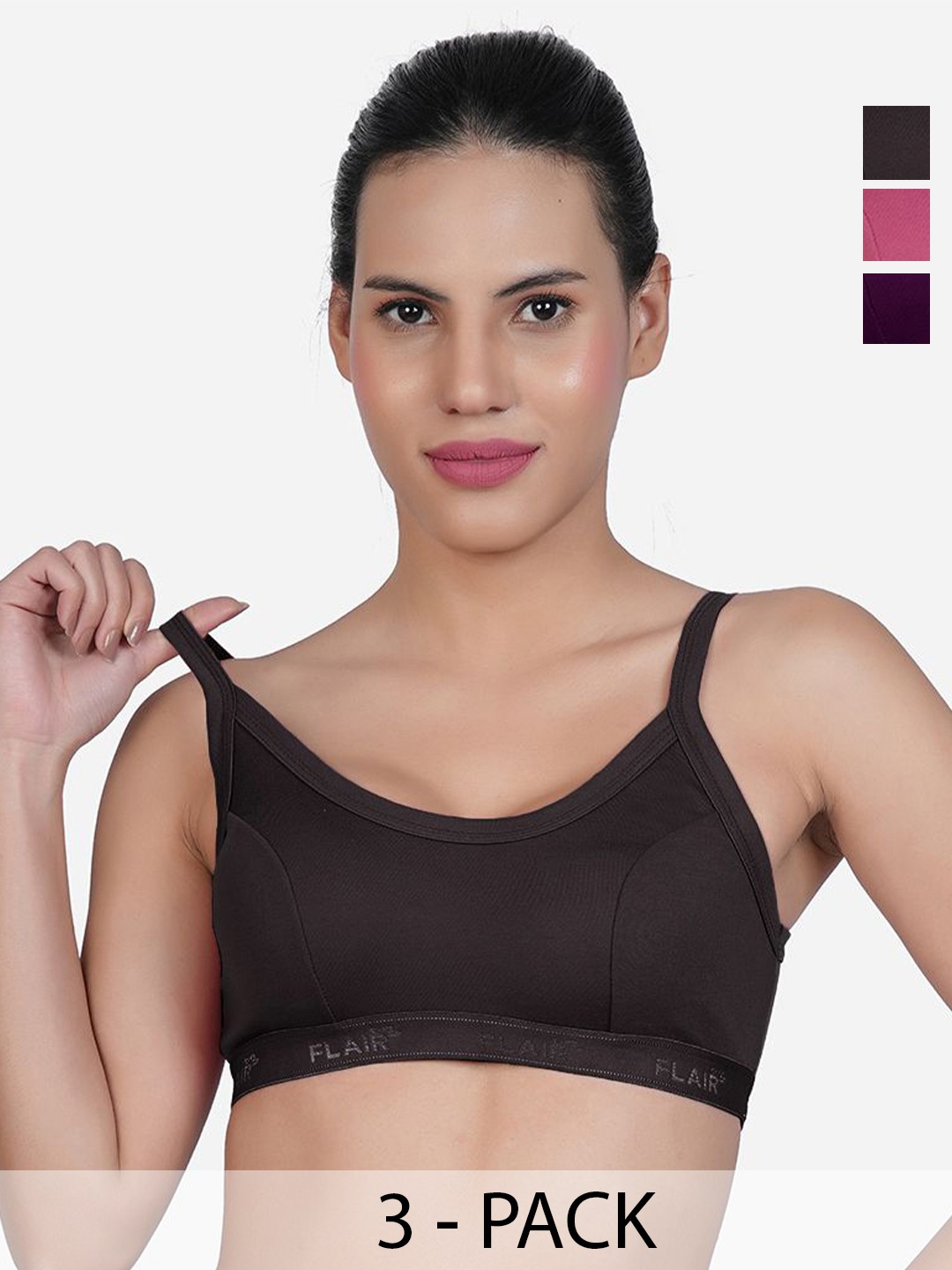 

SHYAM SONS FLAIR Women Pack of 3 Full Coverage Bra, Purple