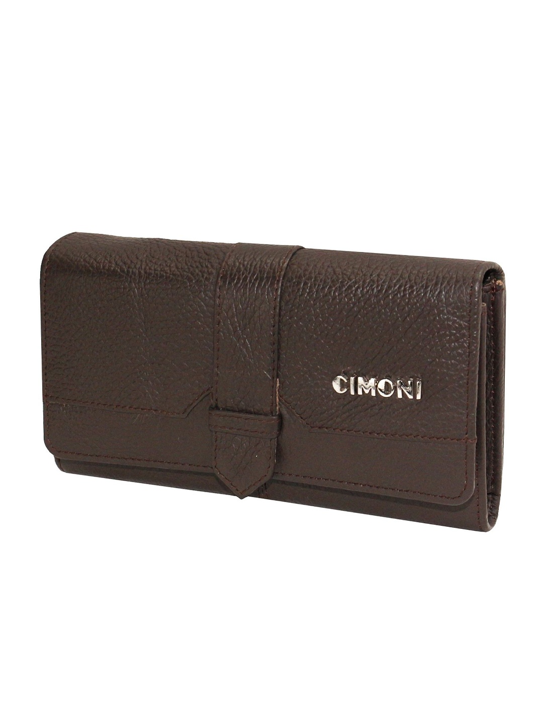 

CIMONI Textured Leather Three Fold Wallet, Brown