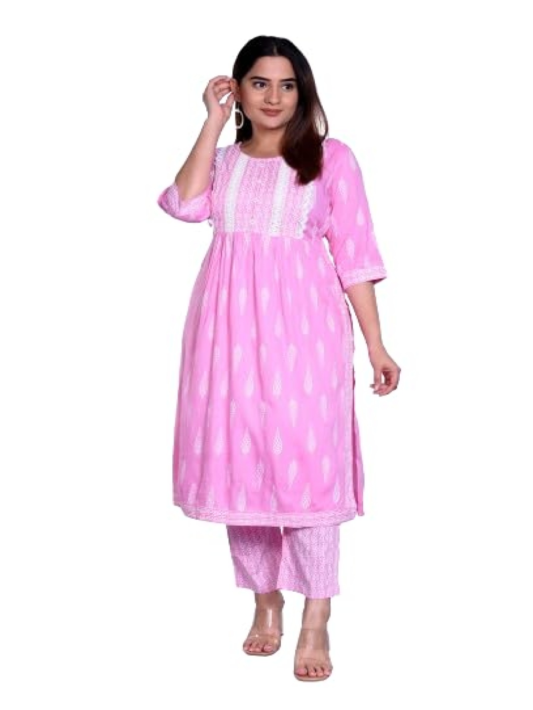 

13-Star Ethnic Motifs Maxi Dress, Pink