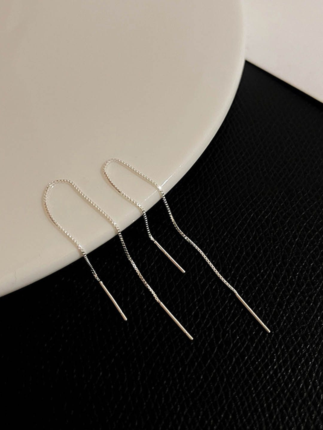

StyleCast Contemporary Shaped Drop Earrings, Silver