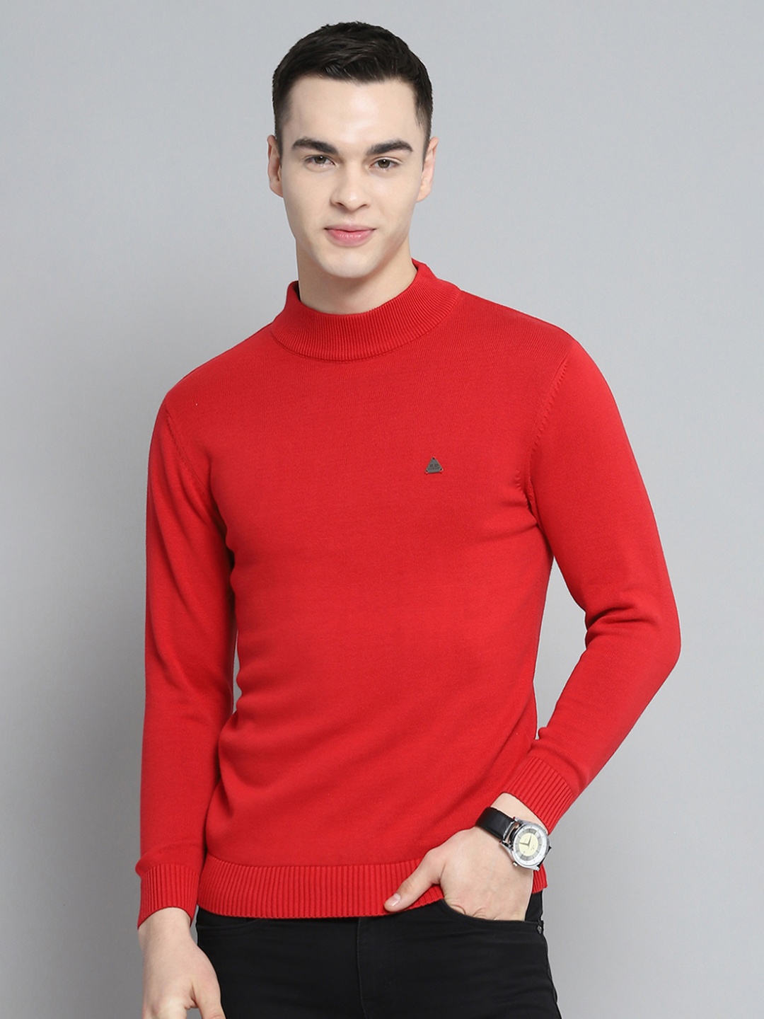 

Cloak & Decker Men High Neck Pullover Sweater, Red