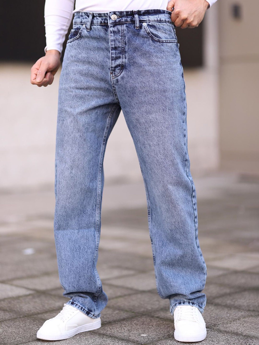 

Trendyol Men Pure Cotton Mid-Rise Jeans, Na