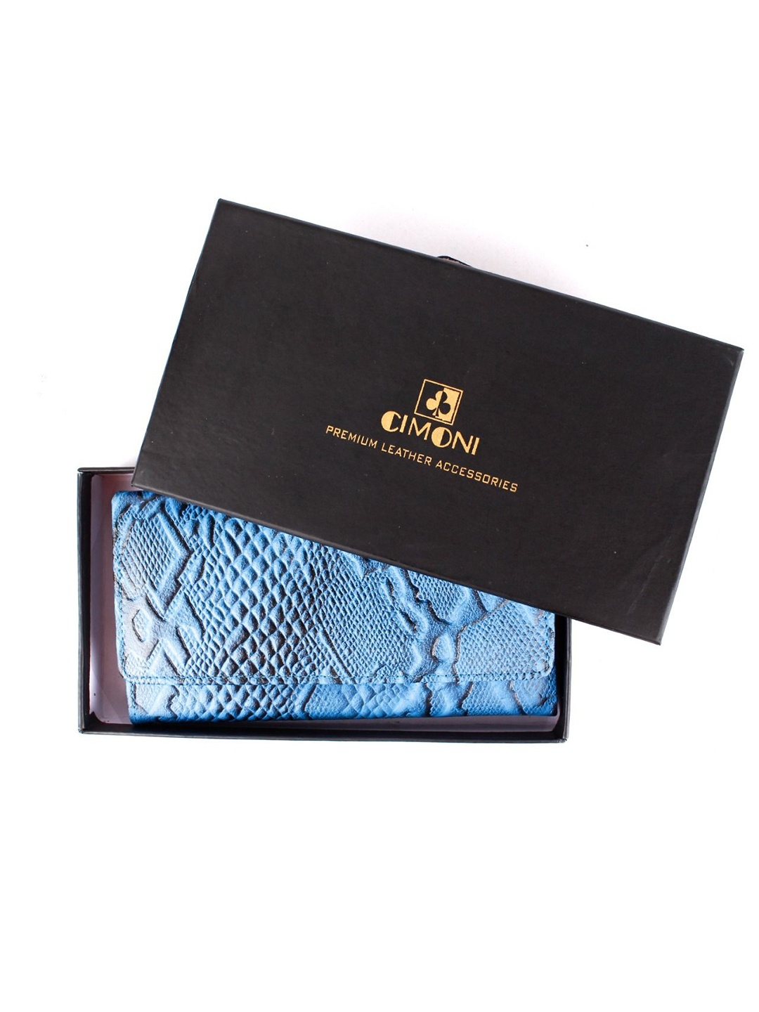 

CIMONI Textured Leather Two Fold Wallet, Blue