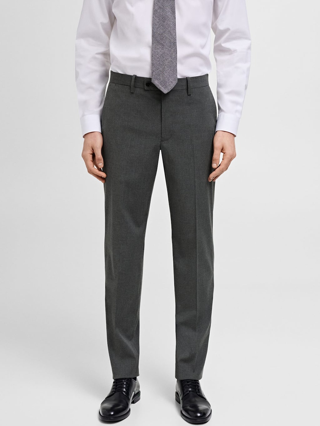 

MANGO MAN Slim Fit Formal Trousers, Charcoal