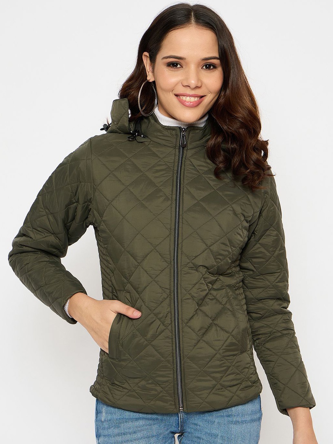 

Moda Elementi Women Polycotton Lightweight Padded Jacket, Olive