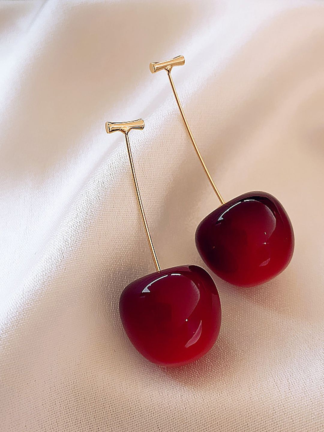 

BEYTER Sterling Silver Contemporary Drop Earrings, Red