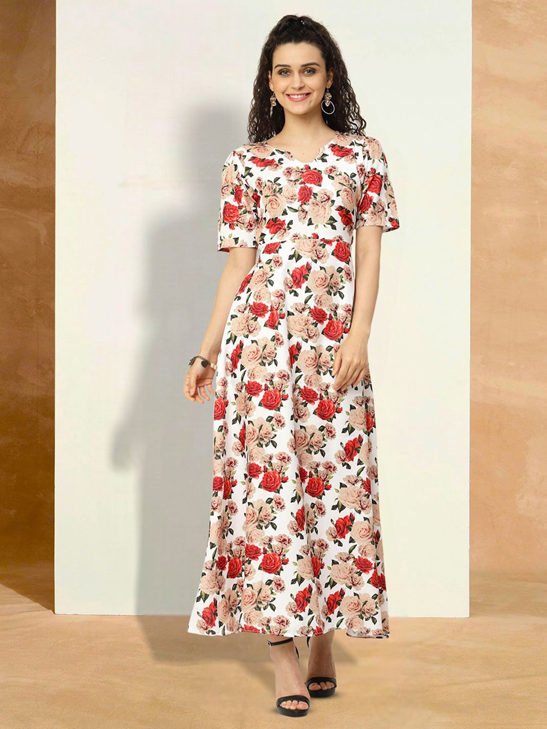 

BAESD Floral Print Applique Fit & Flare Dress, Multi