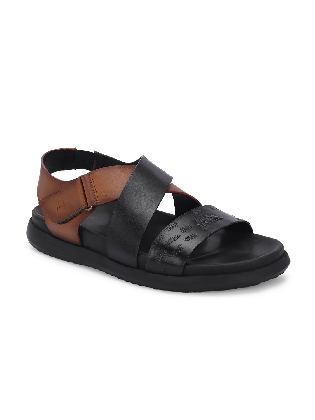 

Hitz Men Leather Comfort Sandals, Black