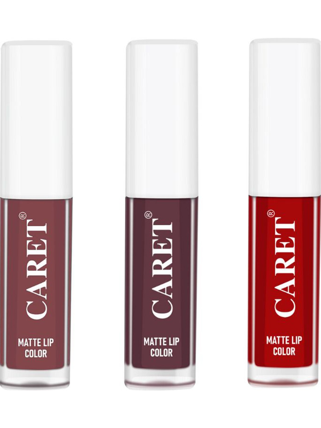 

CARET ORGANIC Set Of 3 12 Hour Long Stay Non Transfer Matte Lipsticks - 2 ml Each-1-7-3, Red