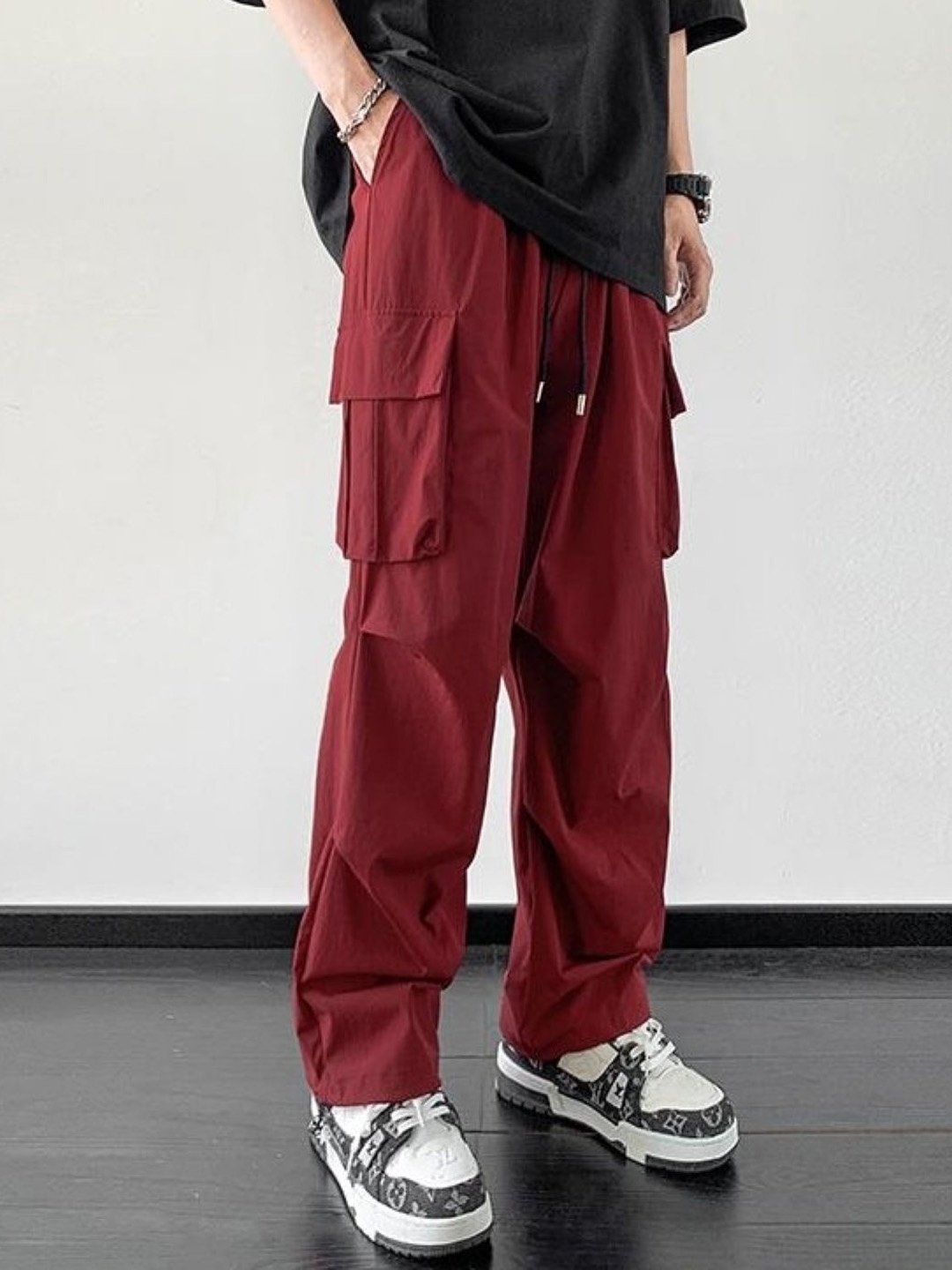 

StyleCast Men Original Regular Fit Cargos Trousers, Red