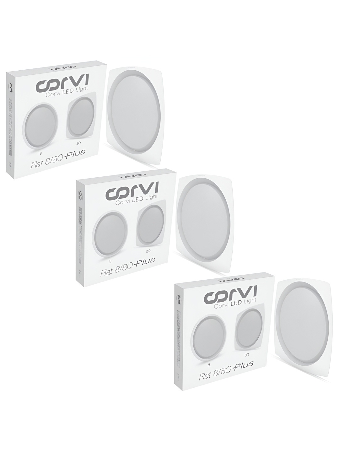 

Corvi White 3 Pieces LED Surface 8Q Square 20W Compact & Driverless Ceiling Panel Light