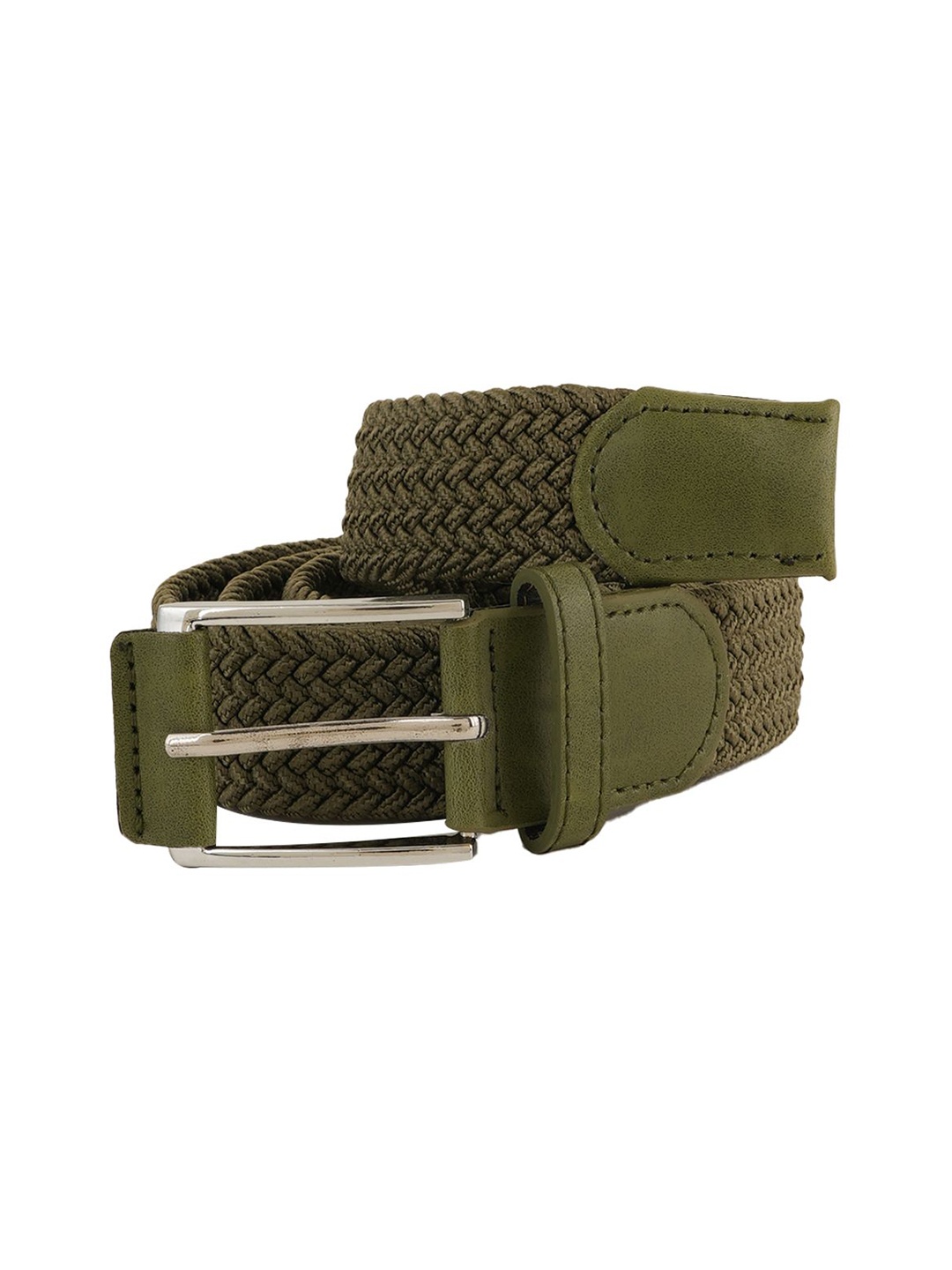 

Style Shoes Men Braided Belt, Green