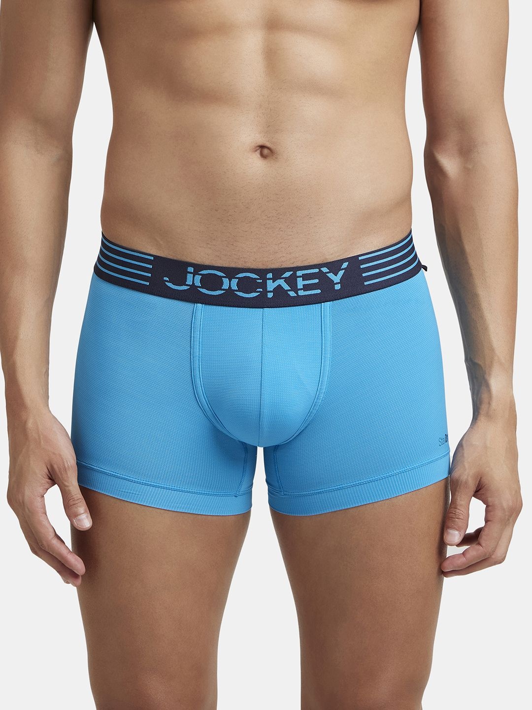 

Jockey Microfiber Mesh Elastane Stretch Performance Trunk with StayDry Technology - MM05, Blue