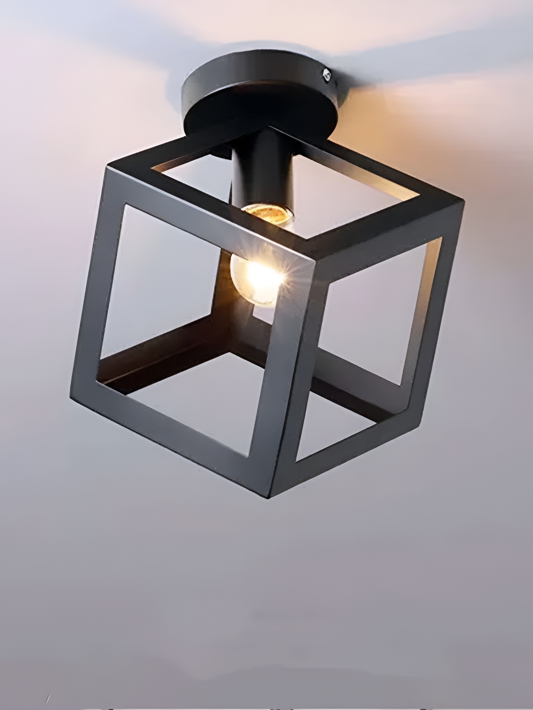 

Homesake Black Metal Contemporary Square Shaped Ceiling Lamp