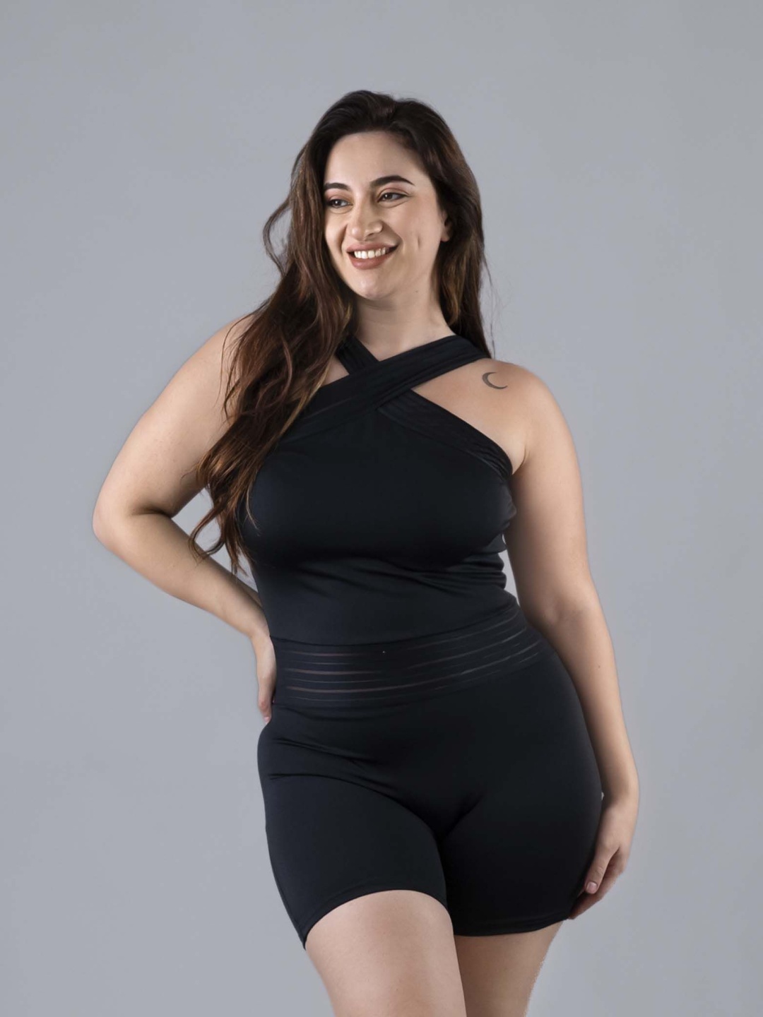 

Keepfit Women Plus Size Solid Swimsuit, Black
