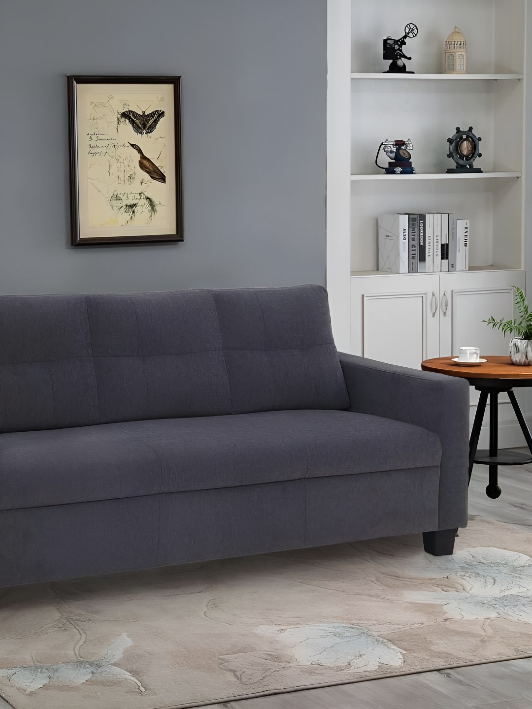 

Duroflex Grey Ease 3 Seater Fabric Sofa In Grey Colour