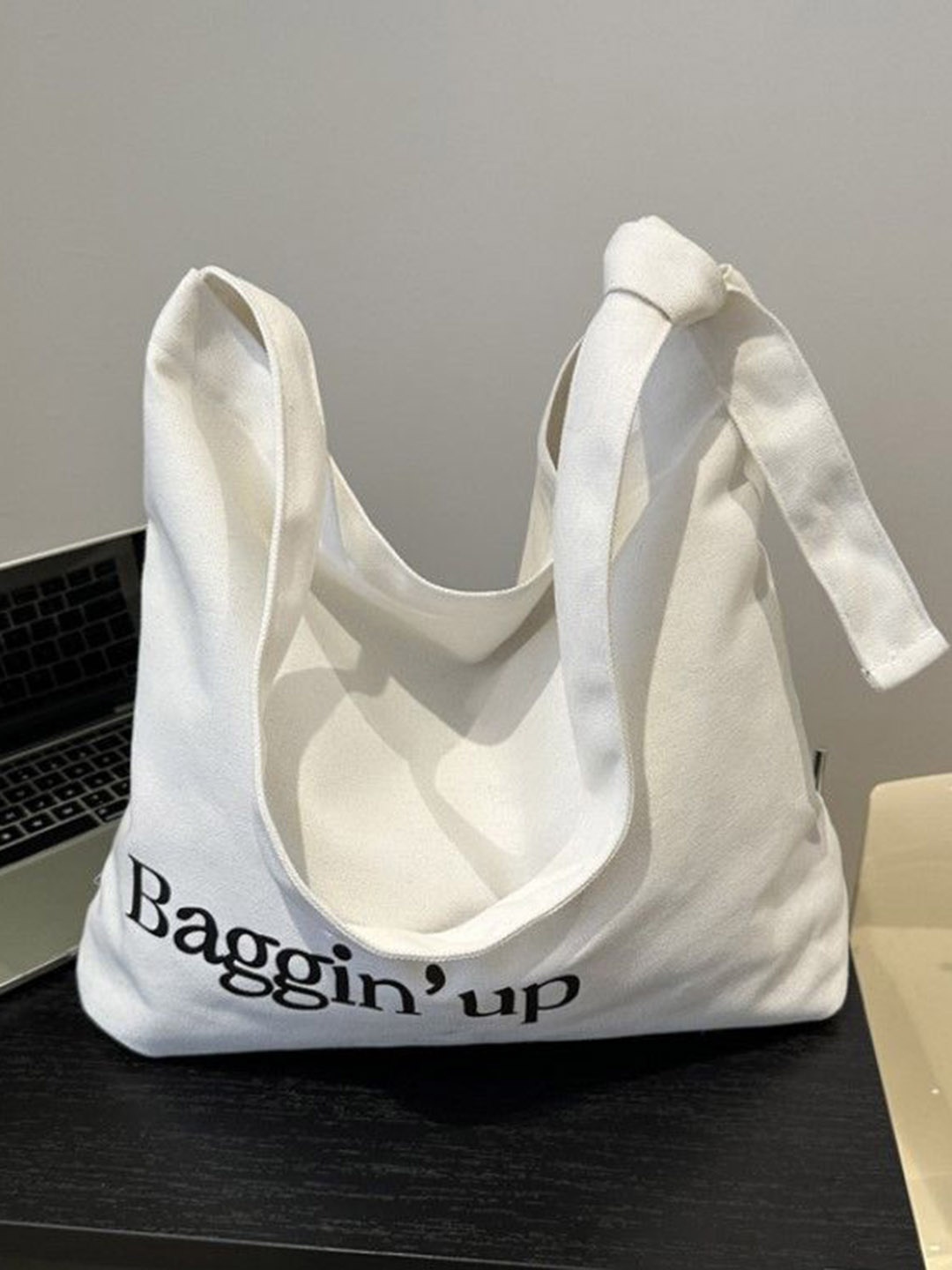 

StyleCast Women Typography Printed Shopper Tote Bag, White