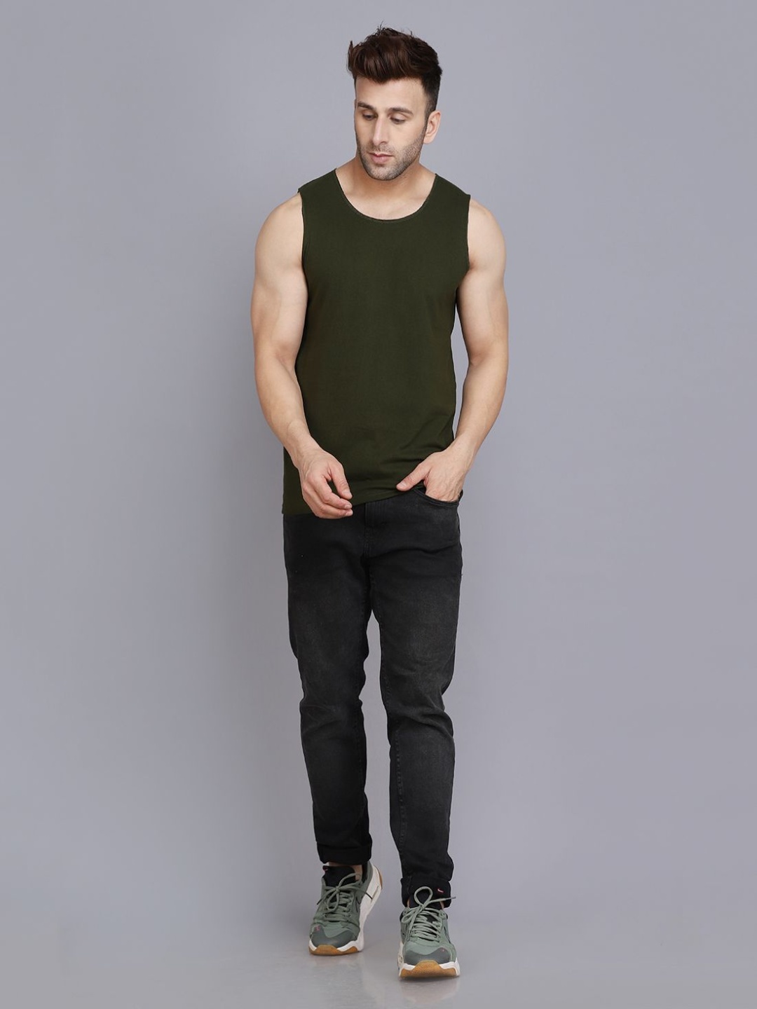 

Woostro Men Pack Of 2 Cotton Gym Vests RS26 COMBO (YELLOW) (OLIVE)