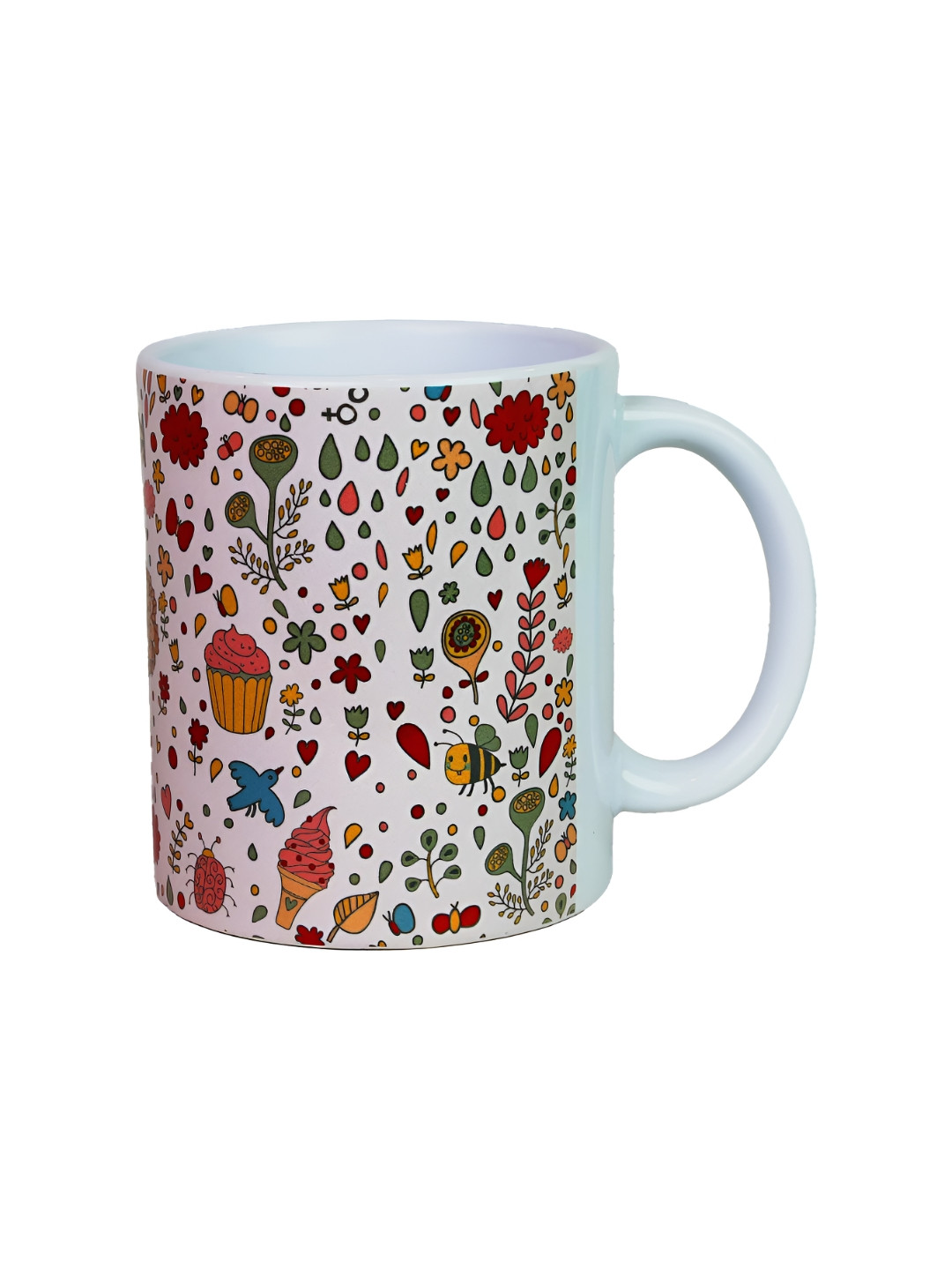 

KOLOROBIA White & Red Heartstrings Printed Ceramic Mug -325 ml