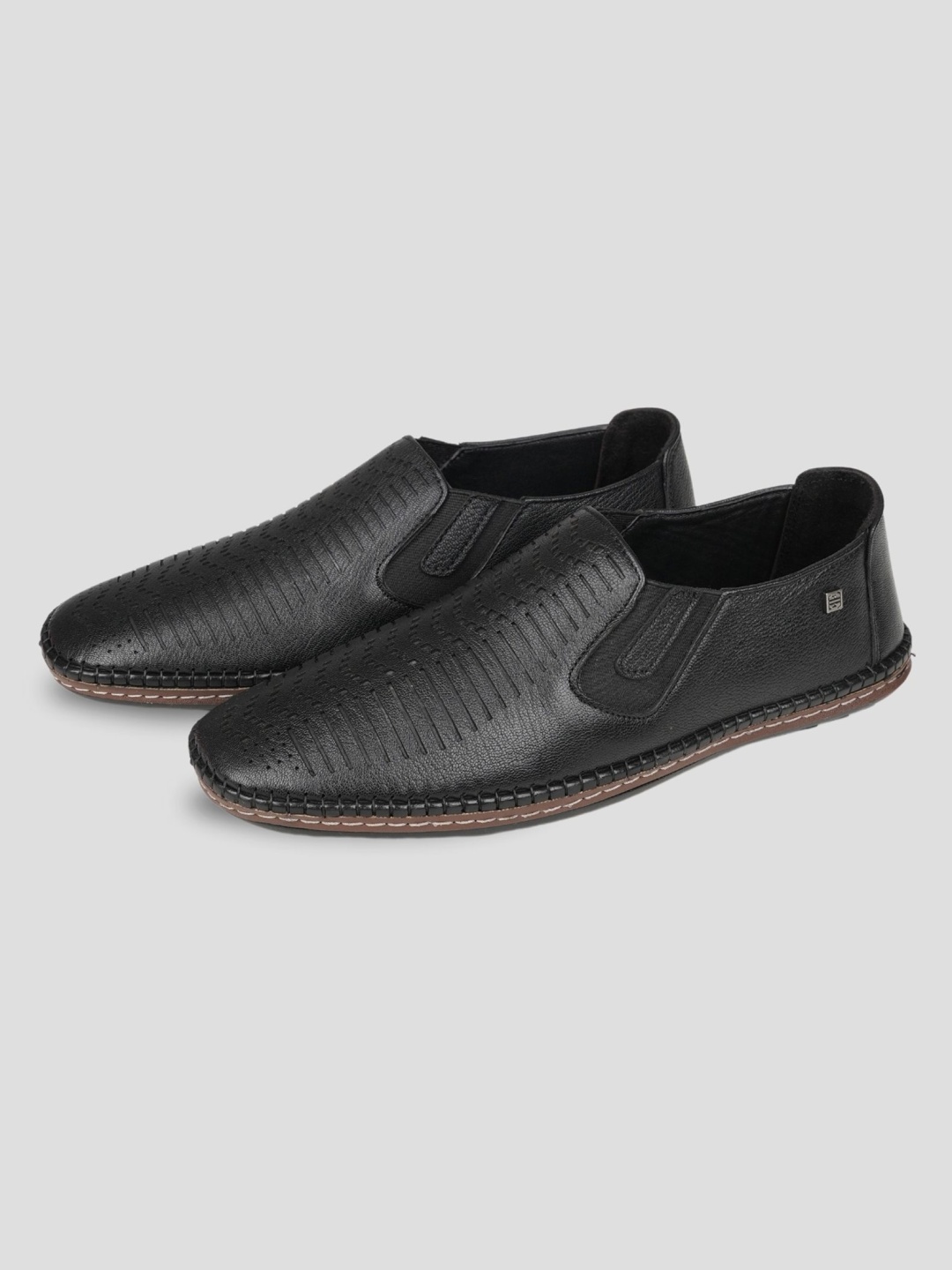 

EZOK Men Leather Driving Shoes, Black