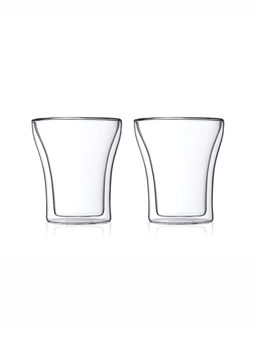 

We3 Transparent 2 Pieces Double Wall Stackable Glass Mugs-200 ml Each