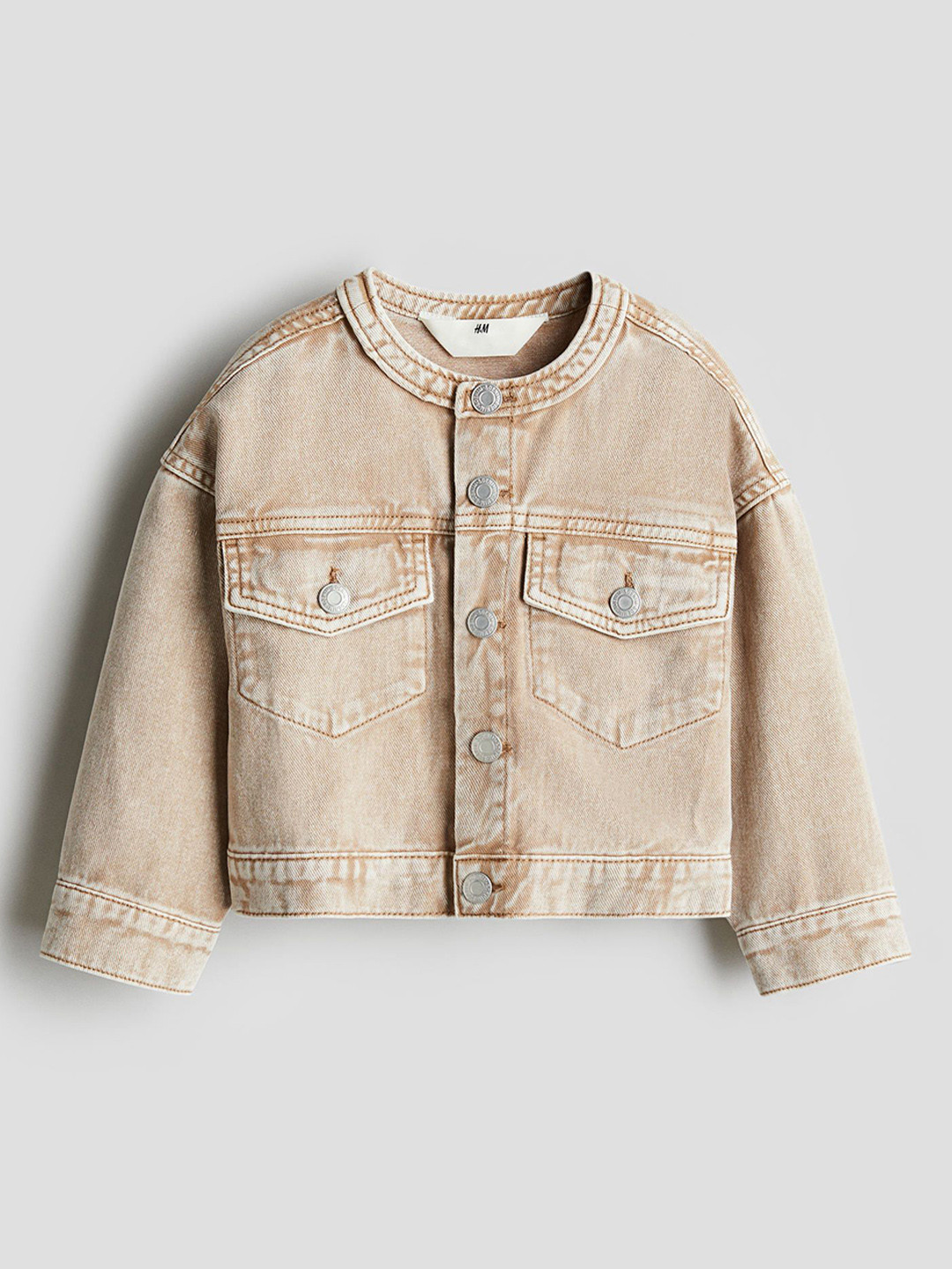 

H&M Boxy Denim Jacket, Beige