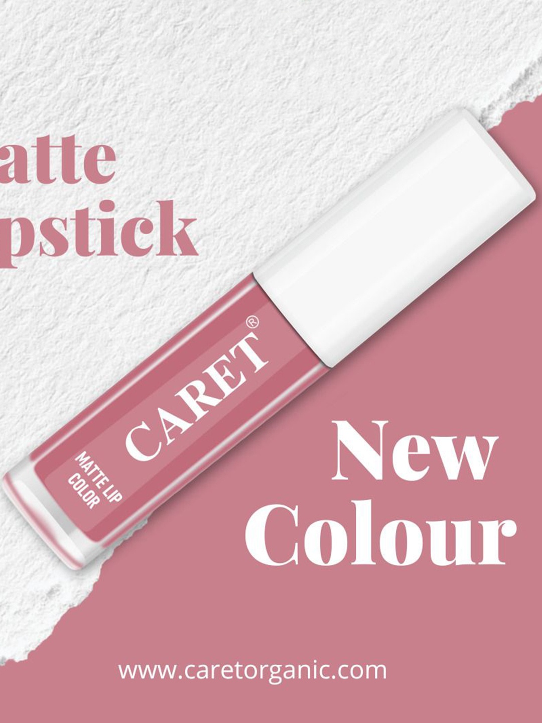 

CARET ORGANIC Super-Pigmented Long Lasting Liquid Matte Lipstick - 2 ml - Rosy Pink - 11, Peach