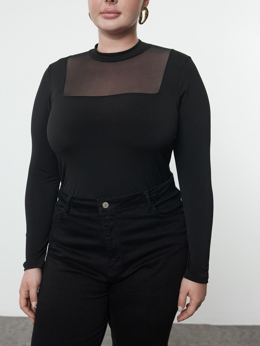 

Trendyol Boat Neck Bodysuit, Black