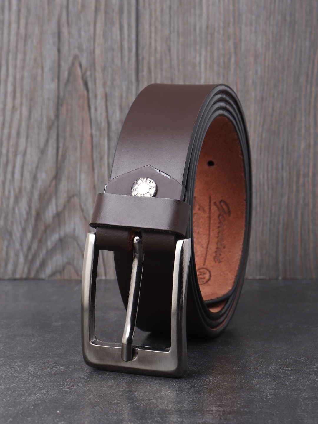 

Provogue Men Leather Push Pin Formal Belt, Brown
