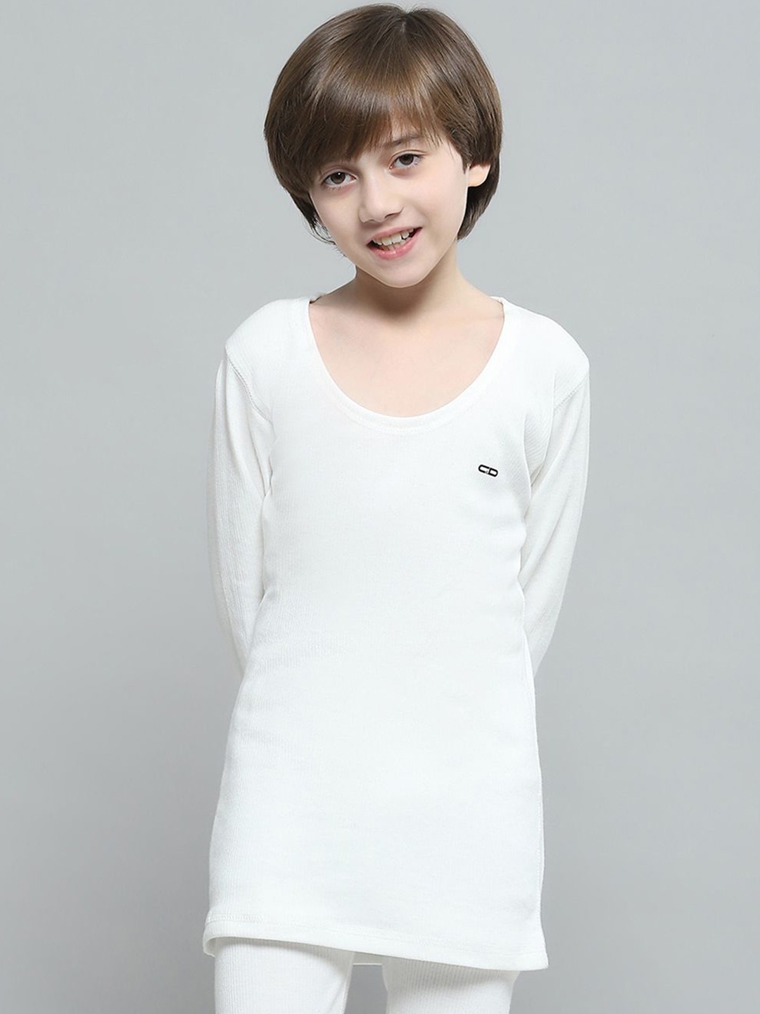 

Monte Carlo Round Neck Thermal Top, Off white
