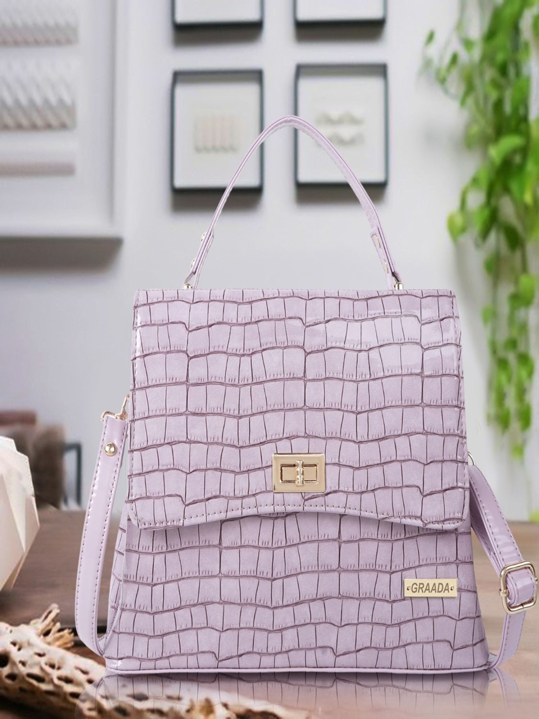

GRAADA Structured Satchel, Purple