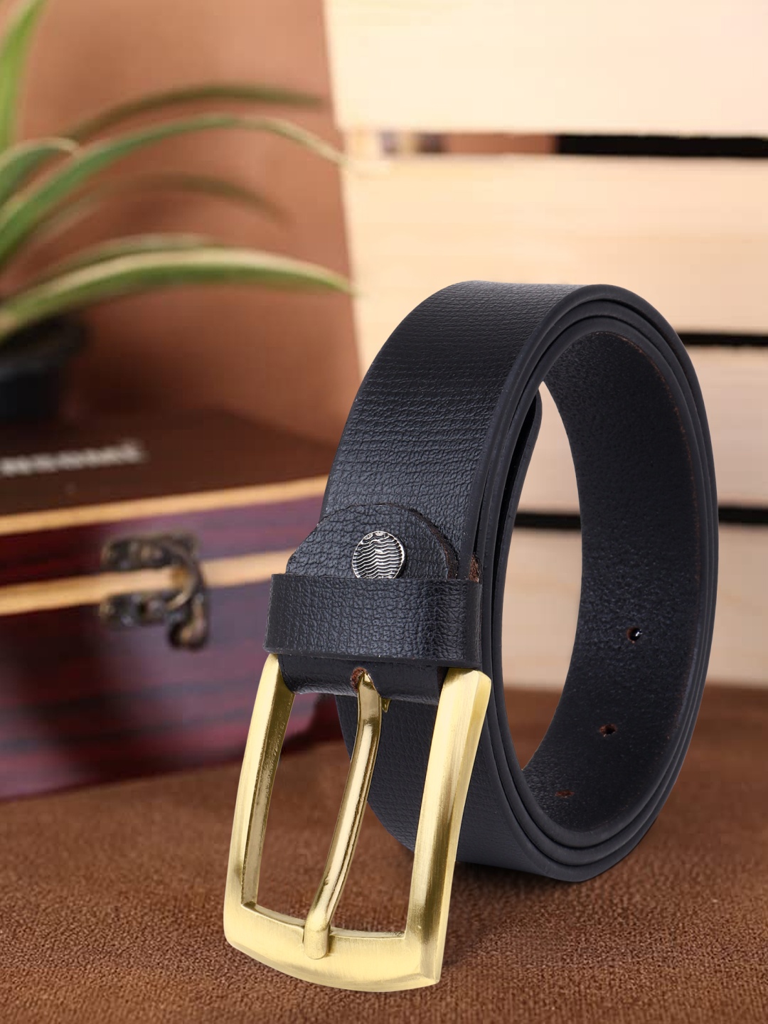 

Provogue Men Textured Leather Formal Belt, Black