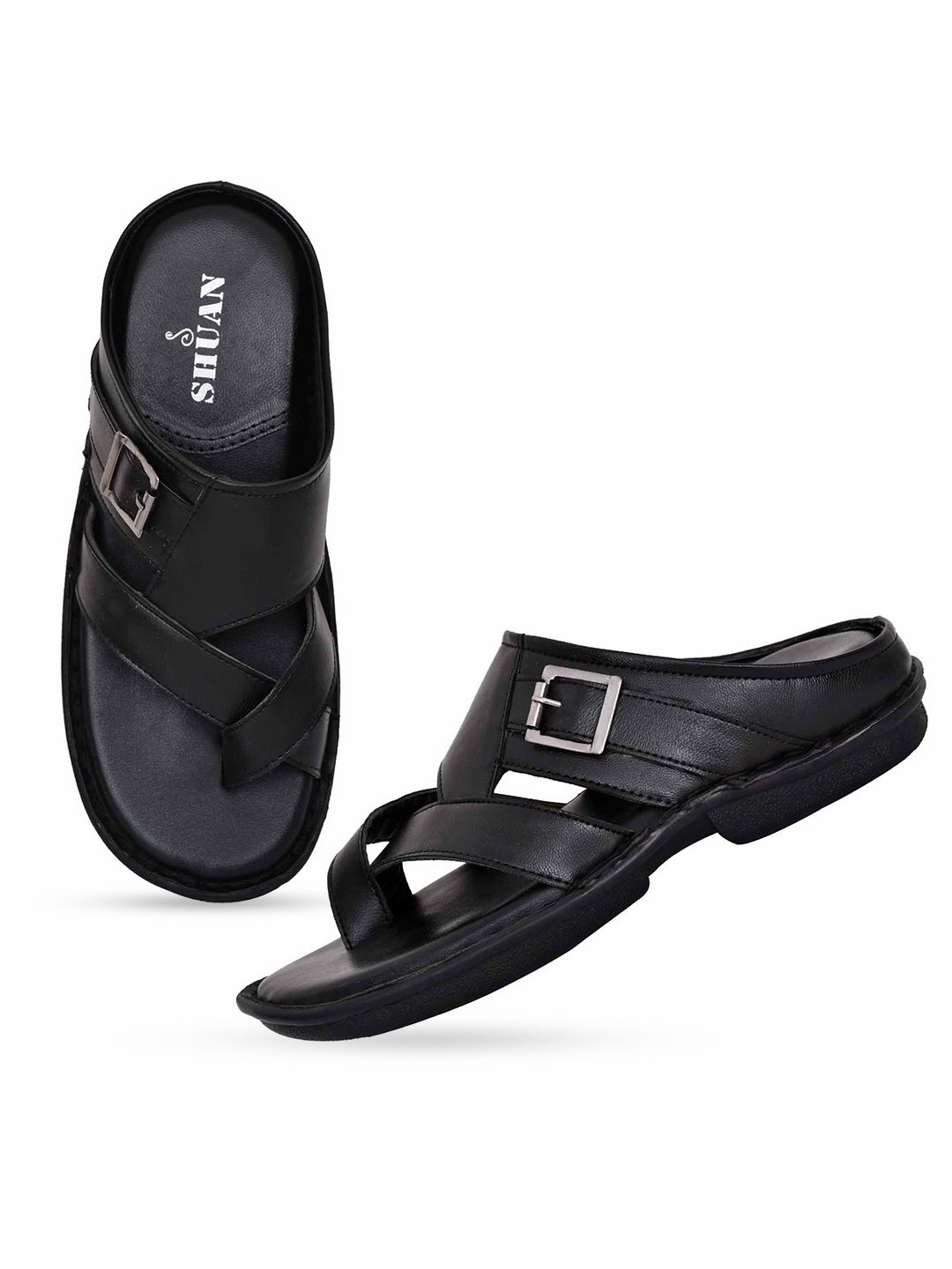 

SHUAN Men Comfort Sandals, Black