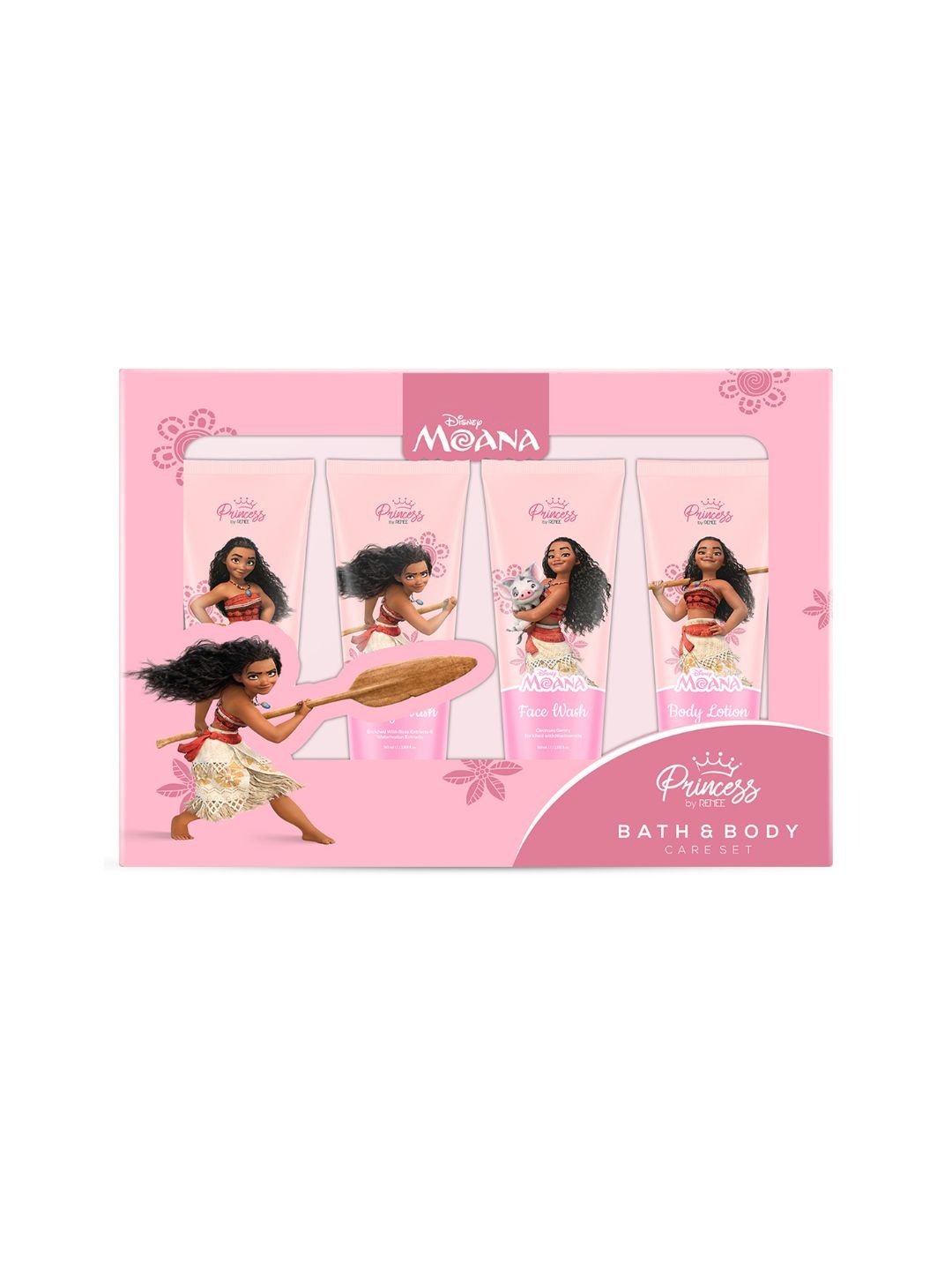 

Renee Set of 4 Princess By RENEE Disney Moana Bath & Body Care - 50ml Each, Pink