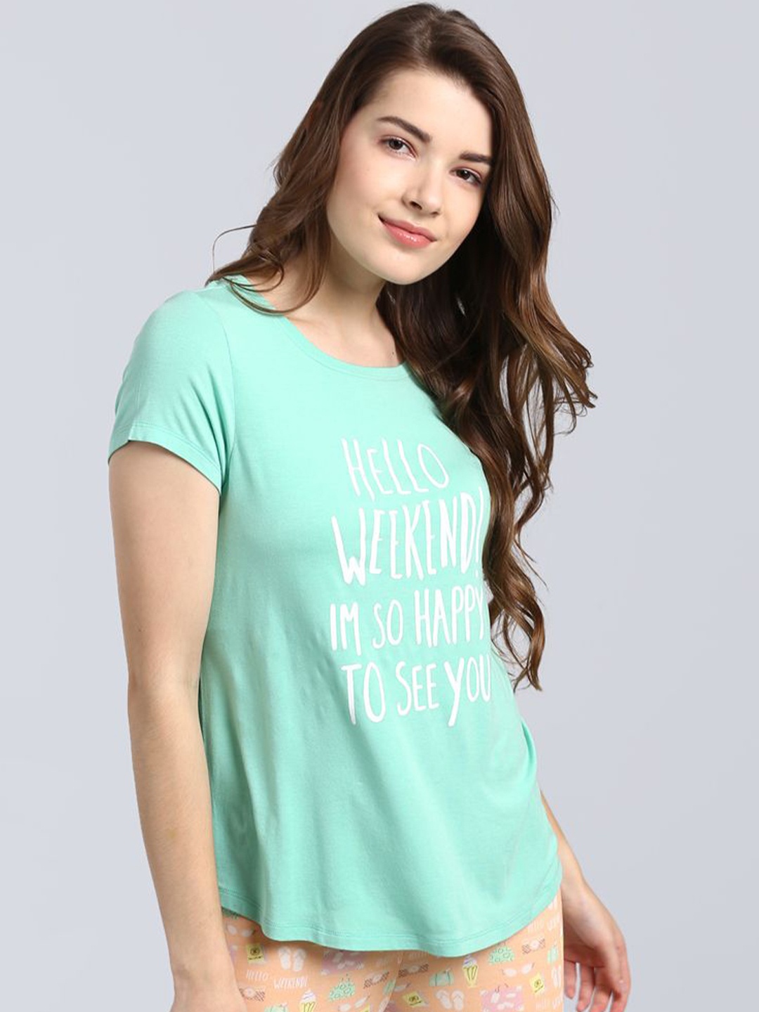 

necesera Women Print Round Neck Top, Green