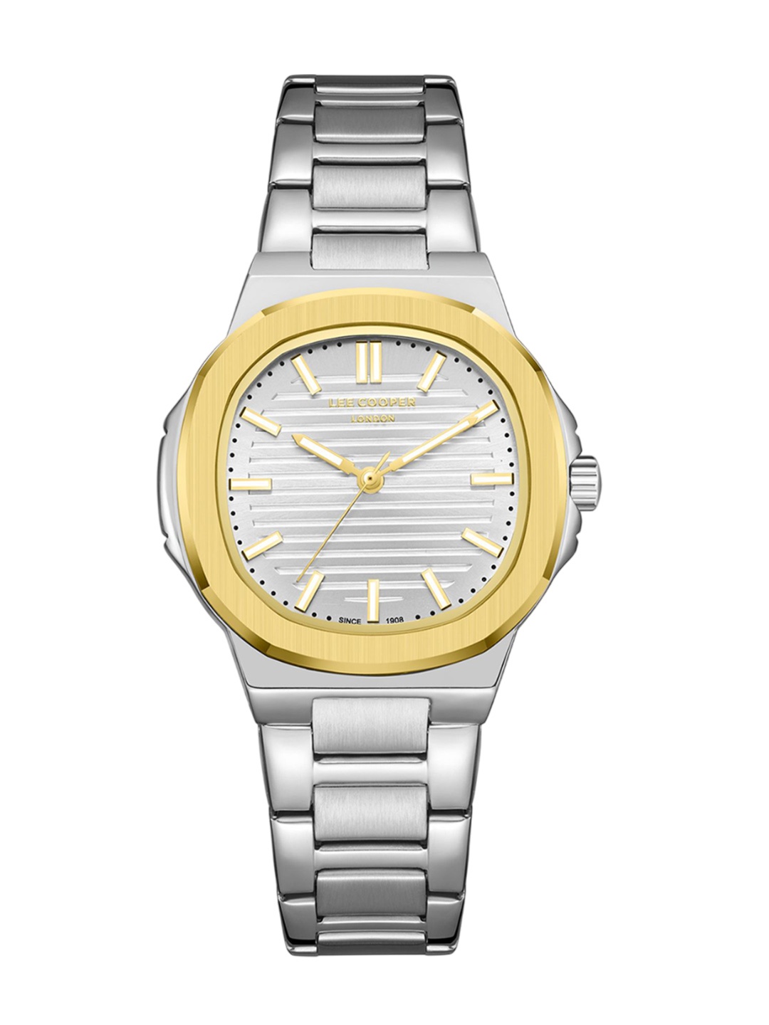 

Lee Cooper Women Brass Dial & Stainless Steel Bracelet Style Straps Analogue Watch LC08017.230, Silver
