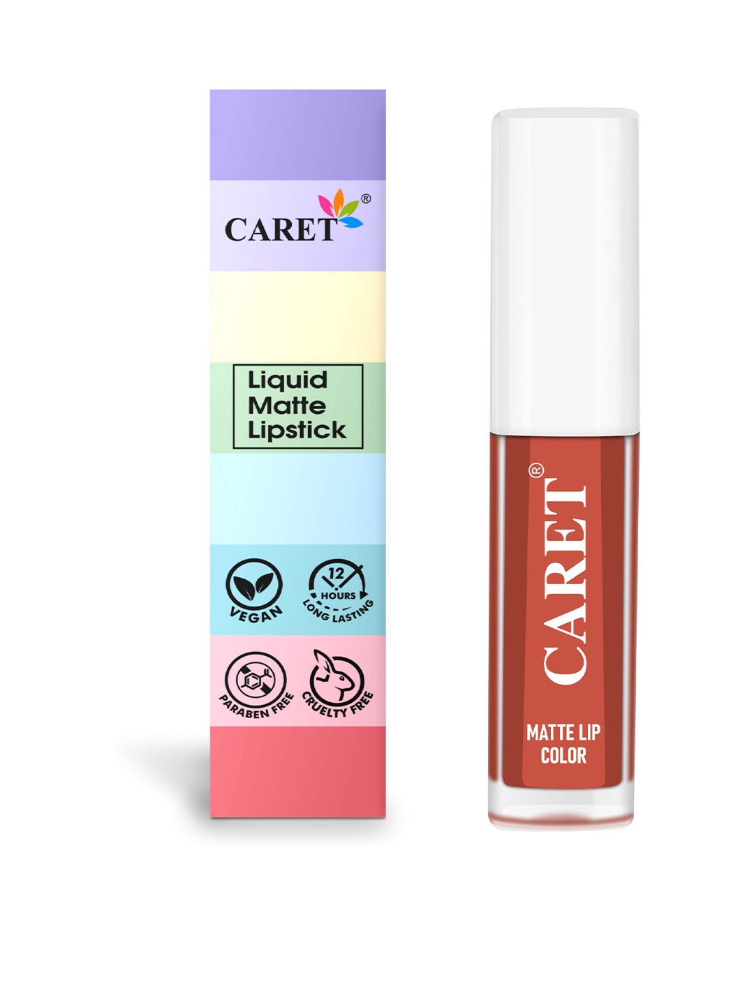 

CARET ORGANIC Set Of 2 Long Lasting Super-Pigmented Matte Lipsticks - 2 ml Each -Nude 6