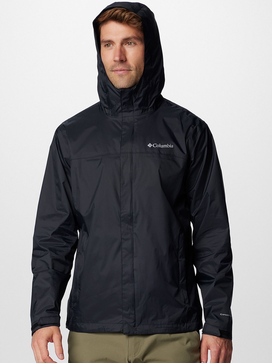 

Columbia Watertight II Omni-Tech Long Sleeve Hooded Rain Jacket, Black