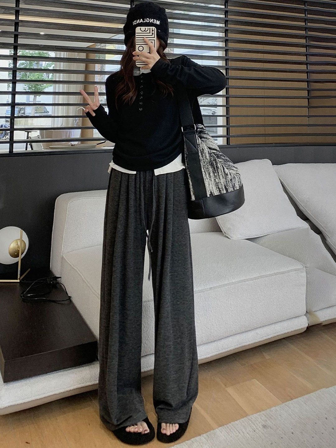 

StyleCast x Revolte Women Easy Wash Parallel Trousers, Grey