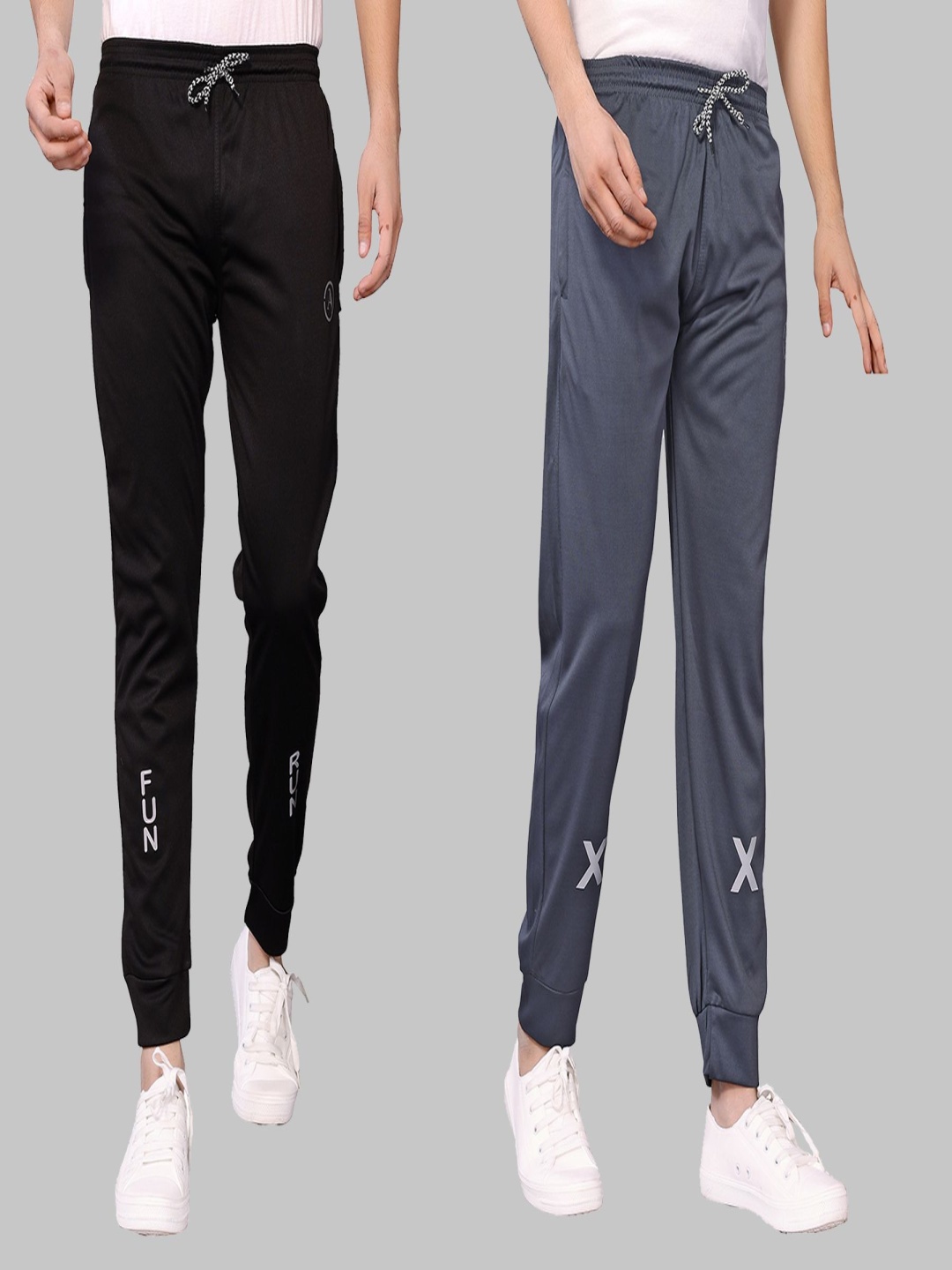 

Moda Rapido Men Pack Of 2 Mid-Rise Joggers, Black