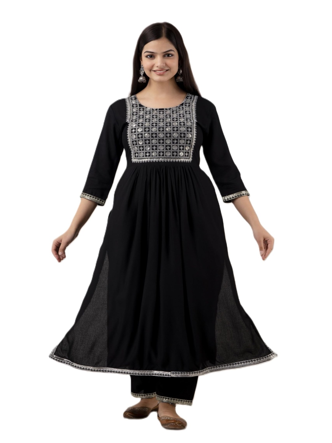 

13-Star Fit & Flare Maxi Dress, Black