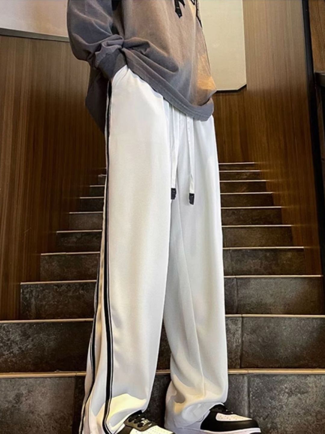 

StyleCast Men Striped Original Trousers, White