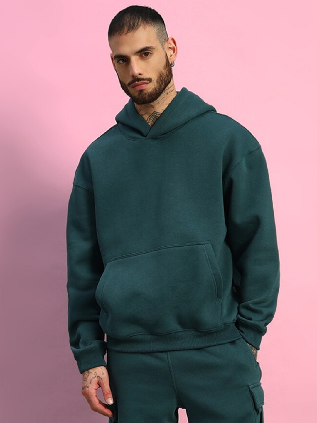 

WEARDUDS Men Hooded Sweatshirt, Teal