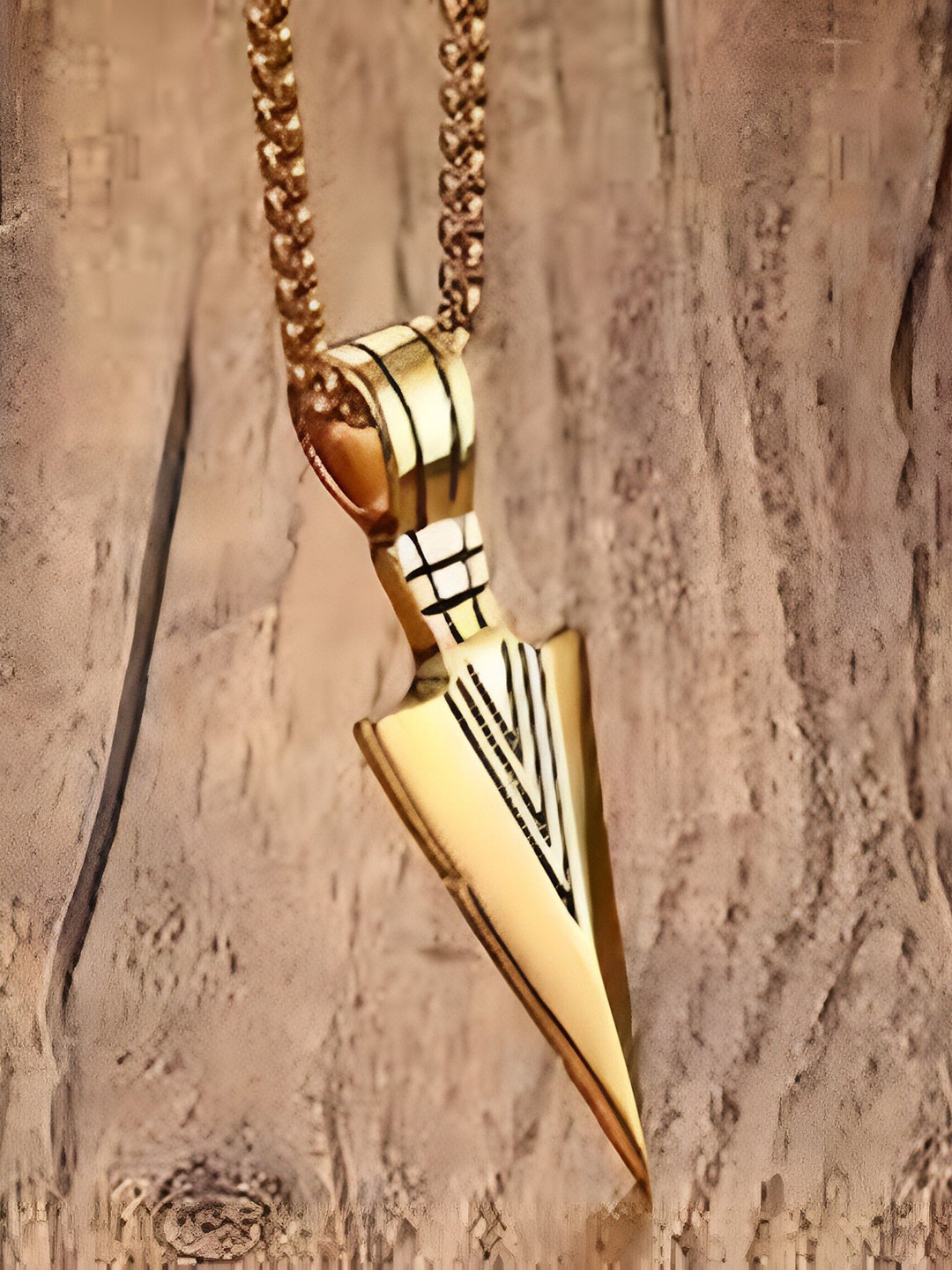 

RUHI COLLECTION Gold-Plated Stainless Steel Triangle Arrow Pendant with Chain