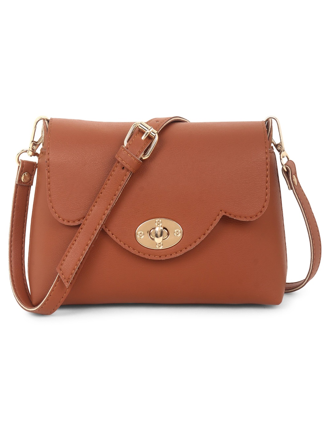 

DressBerry PU Sling Bag, Tan